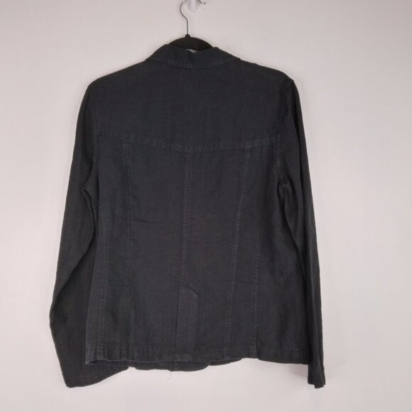 J. Jill 100% Linen Black Light Blazer Jacket Size S - Picture 8 of 12